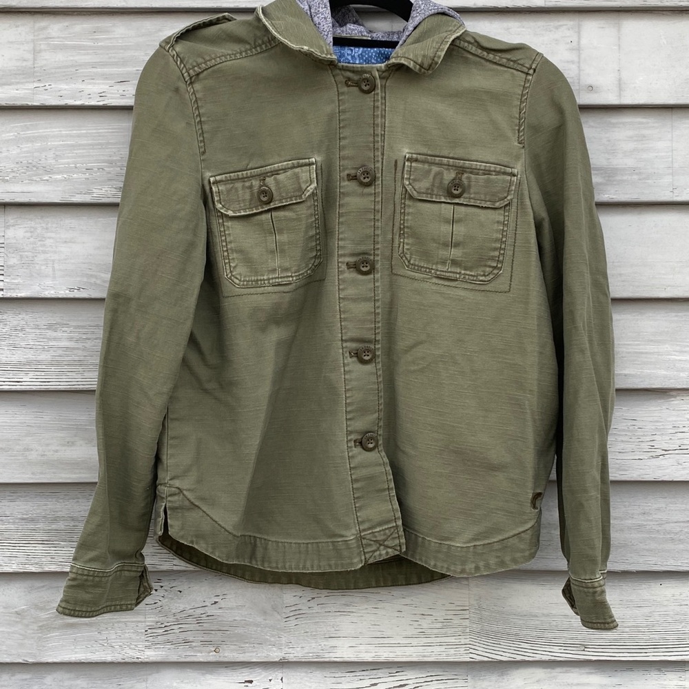 American Eagle Outfitters Olive Green Button-Up Utility Jacket